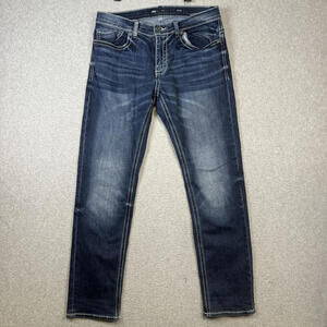 BKE Men's Size 33x31 Medium Wash Blue Alec Bootcut Fit Jeans Western